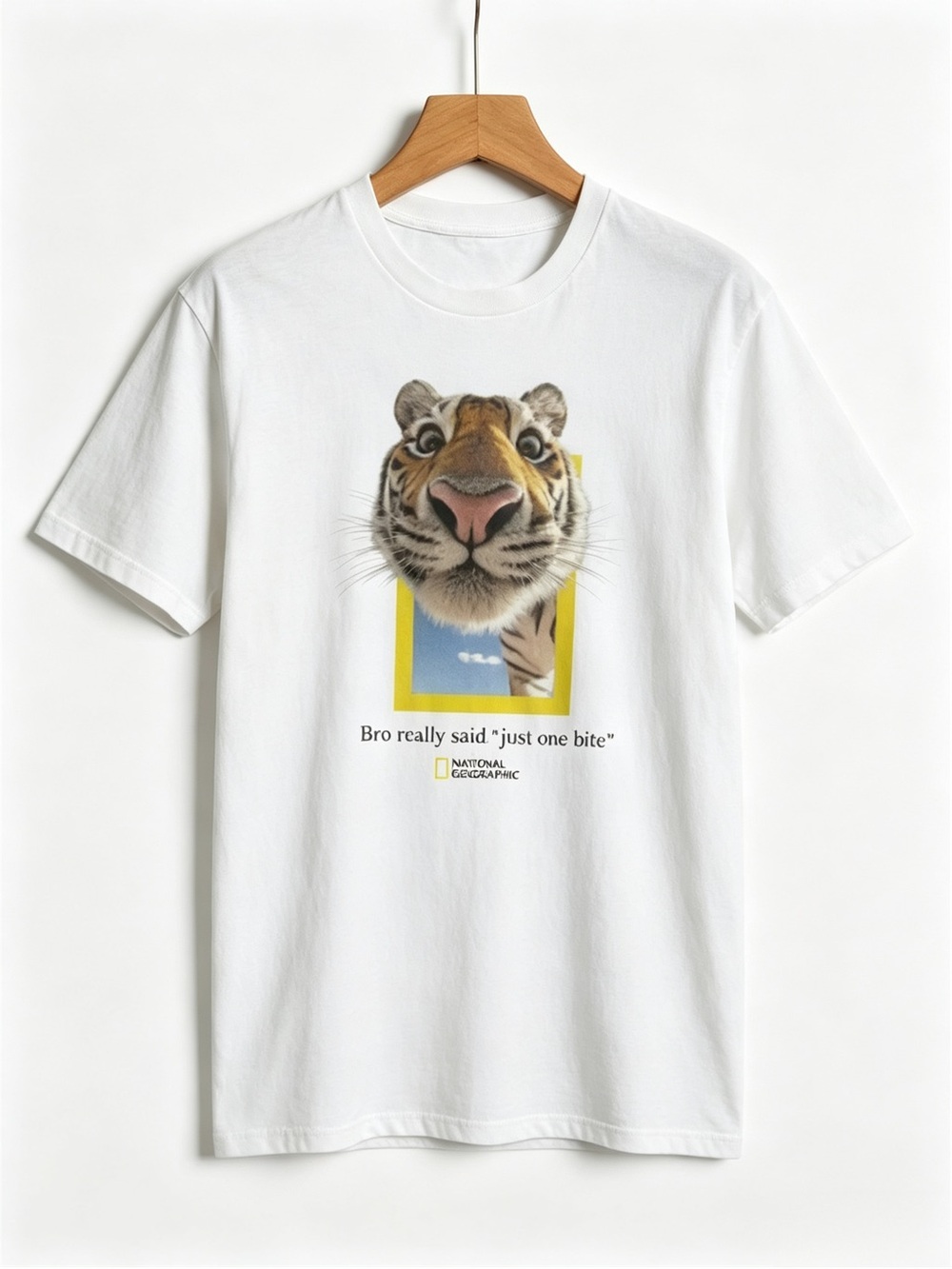 National Geographic Tiger Graphic T-shirt - 'Bro really said just one bite'